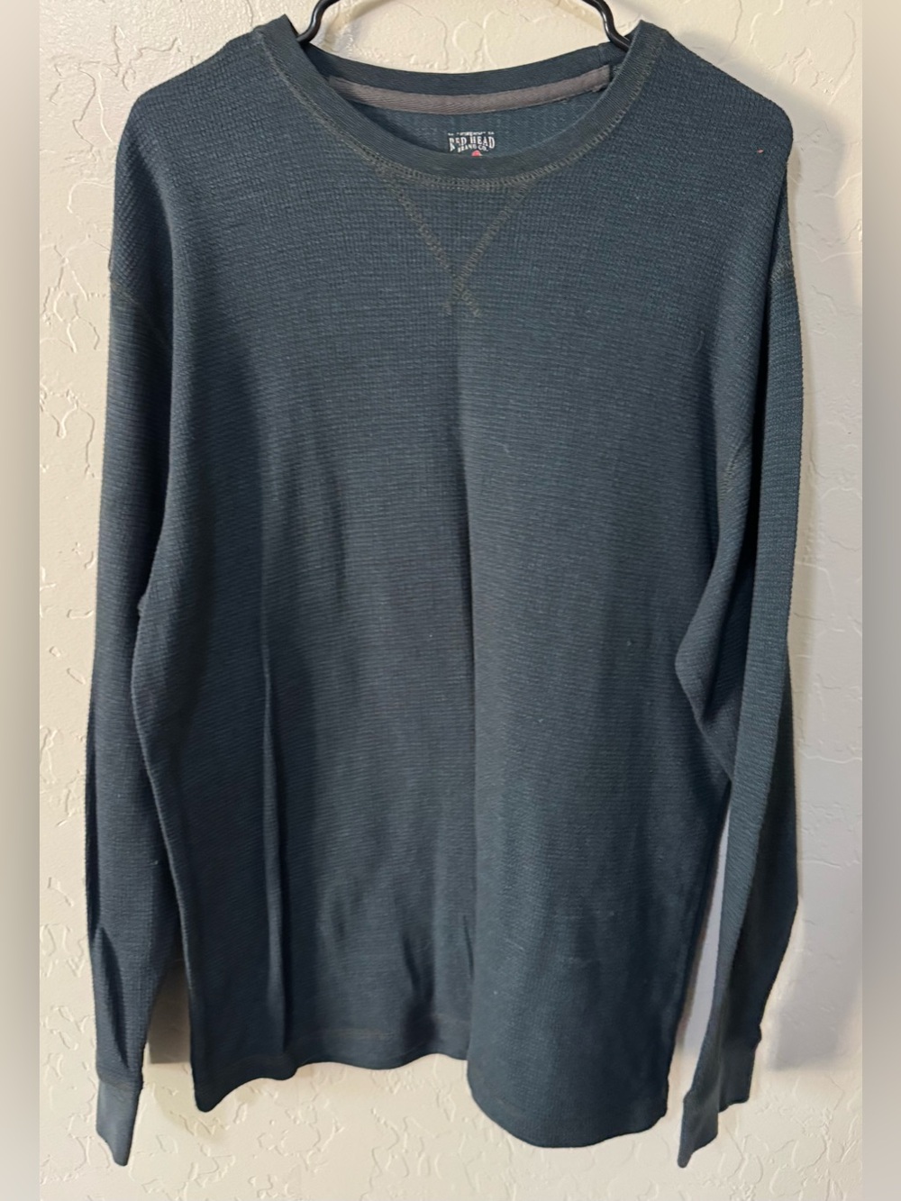 RedHead Brand Co Men’s Thermal Waffle Knit Shirt Large Green Long Sleeve Hunting
